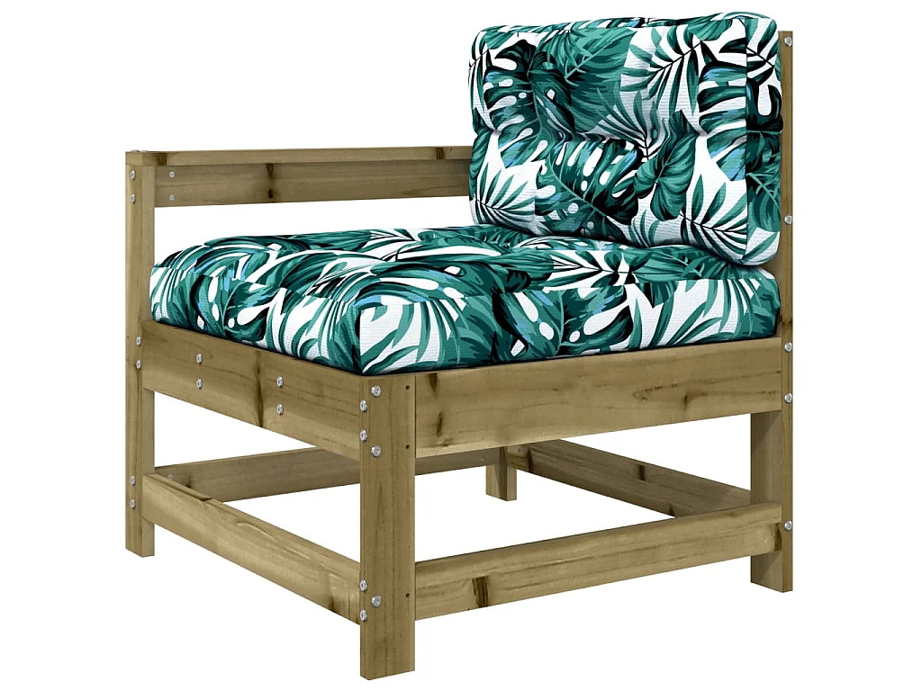 Set Divani da Giardino 7pz con Cuscini Legno Impregnato di Pino