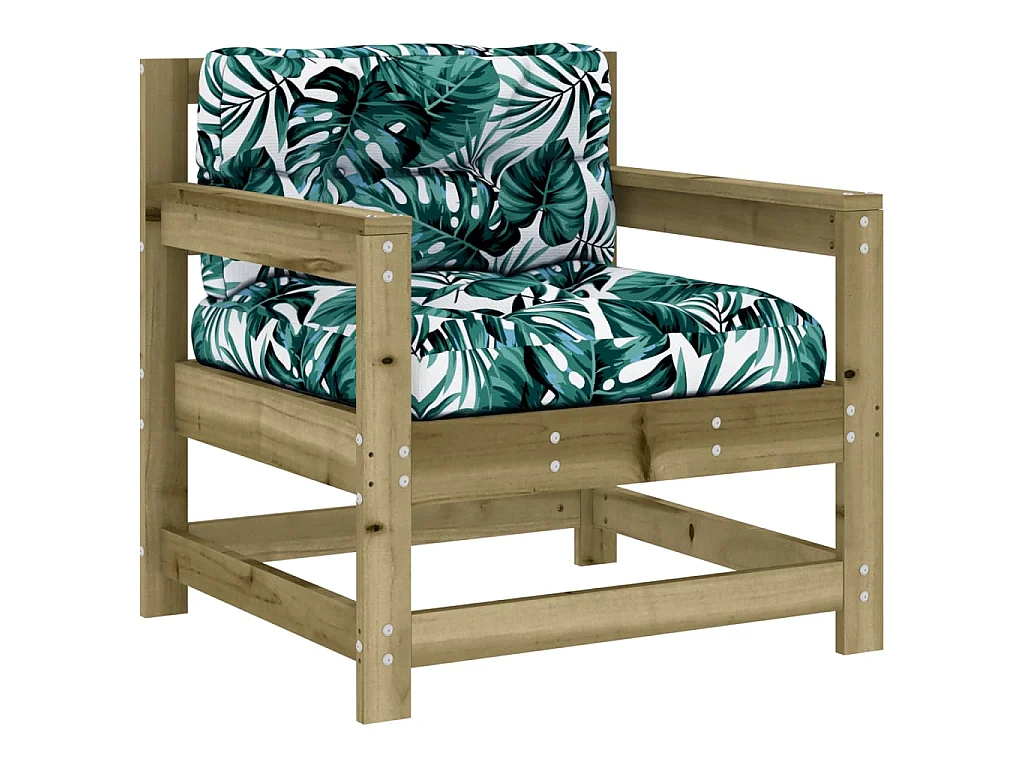 Set Divani da Giardino 7pz con Cuscini Legno Impregnato di Pino