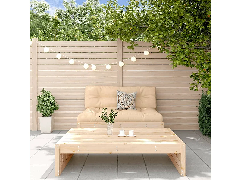 2 pcs conjunto lounge de jardim madeira de pinho maciça