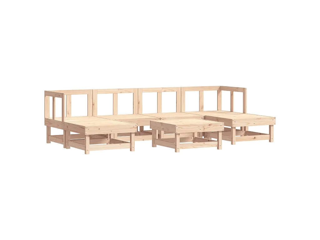 7-delige Loungeset massief grenenhout