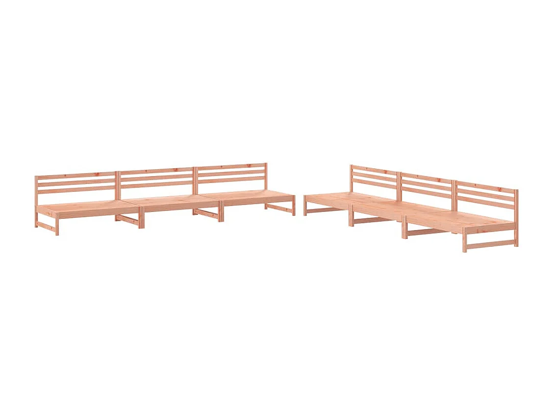 6 pcs conjunto lounge de jardim madeira de douglas maciça