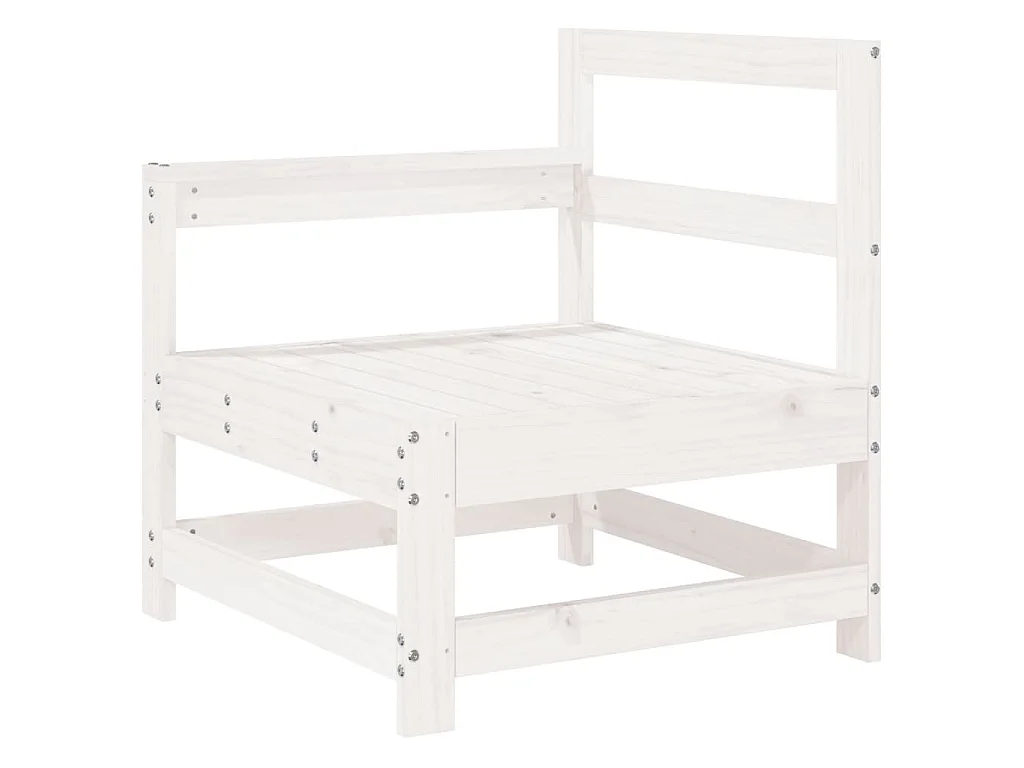 5 pcs conjunto lounge de jardim madeira de pinho maciça branco