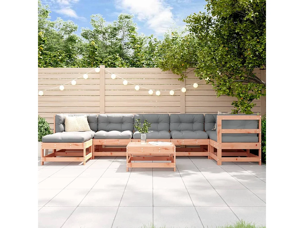 Salon de jardin 8 pcs bois massif douglas