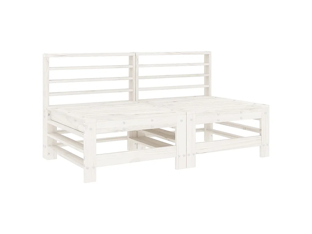 Juego de muebles de jardín 6 piezas madera maciza pino blanco