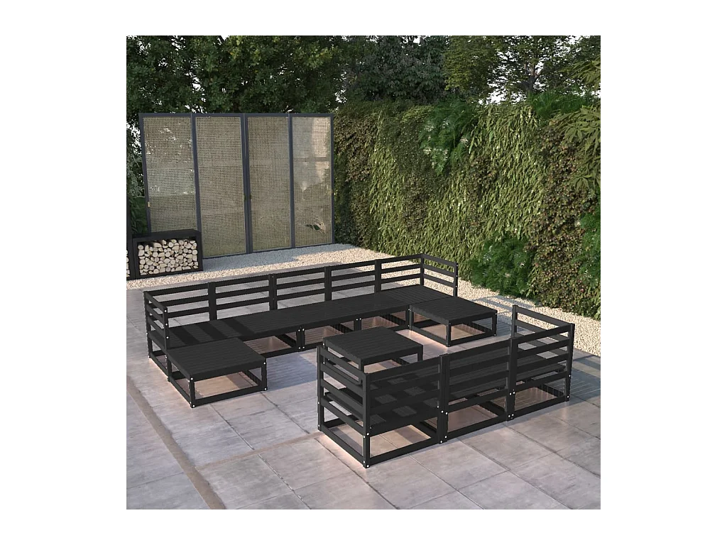 11-delige Loungeset massief grenenhout