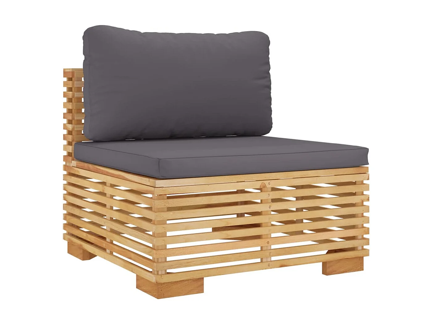 9-tlg. Garten-Lounge-Set mit Kissen Massivholz Teak