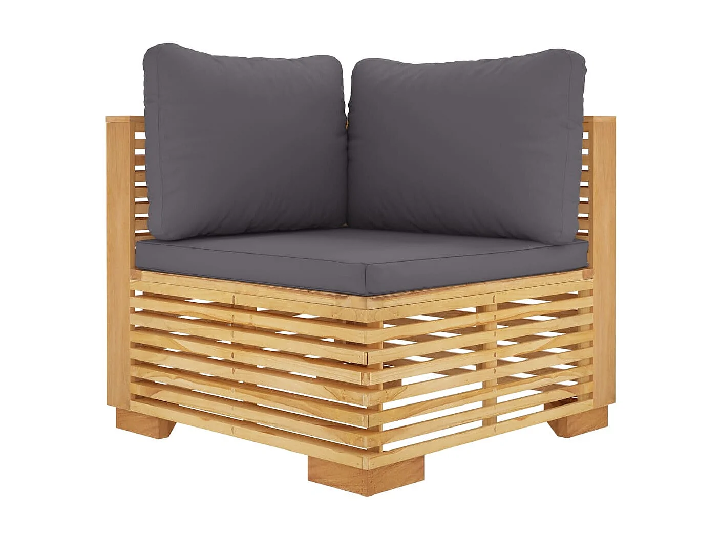 9-tlg. Garten-Lounge-Set mit Kissen Massivholz Teak
