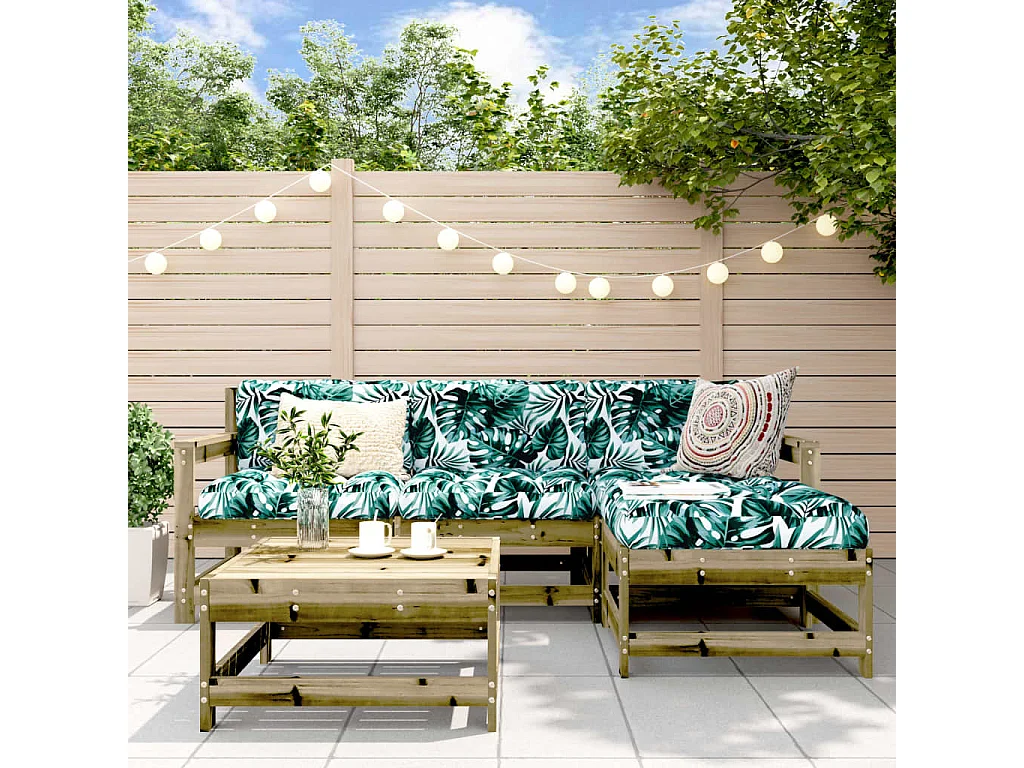 5-tlg. Garten-Lounge-Set Kiefernholz Imprägniert