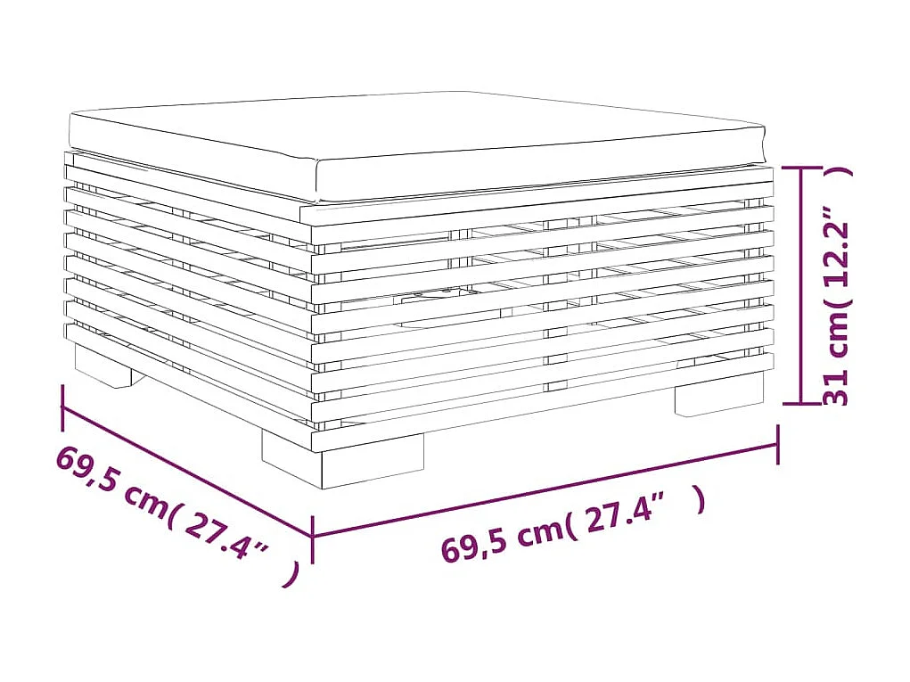 5-tlg. Garten-Lounge-Set mit Kissen Massivholz Teak