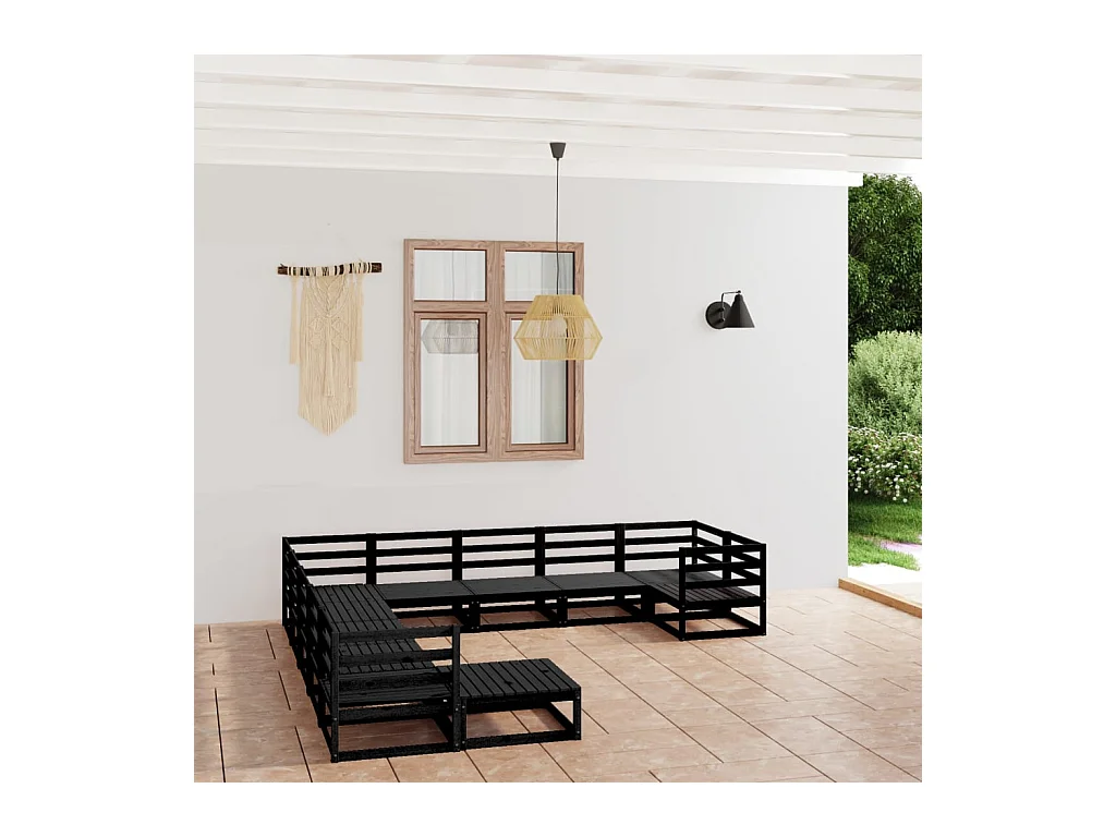 11-delige Loungeset massief grenenhout