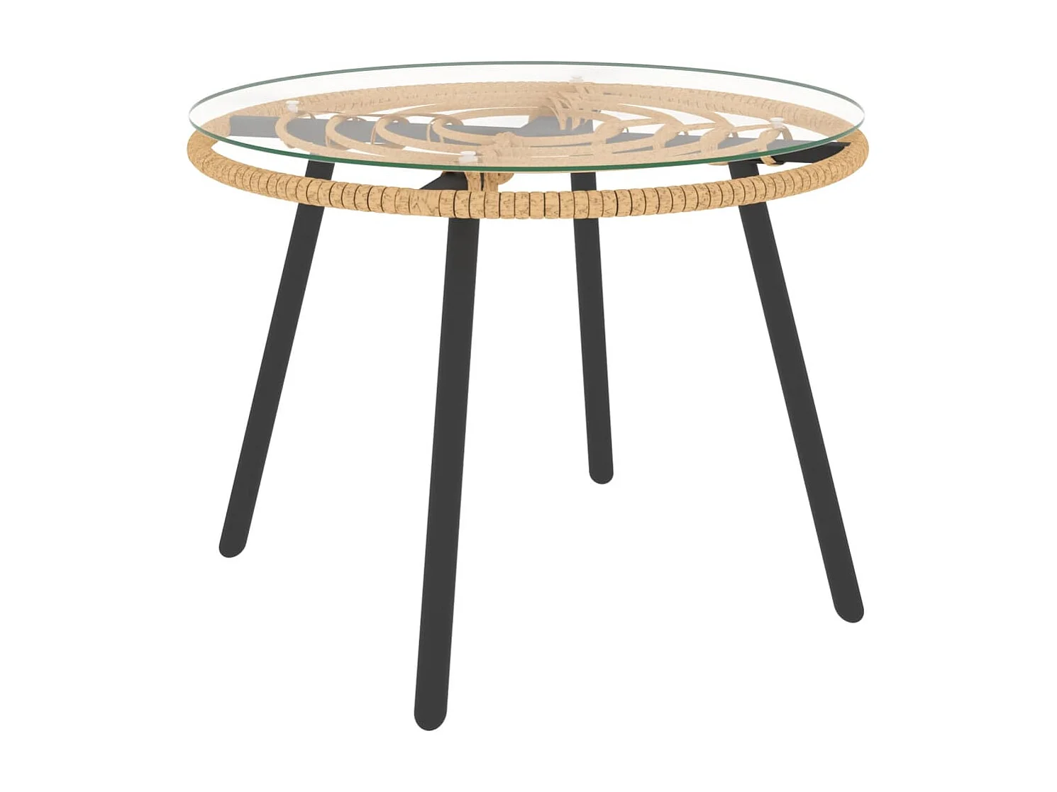 3-tlg. Garten-Lounge-Set mit Kissen Dunkelgrau Poly Rattan