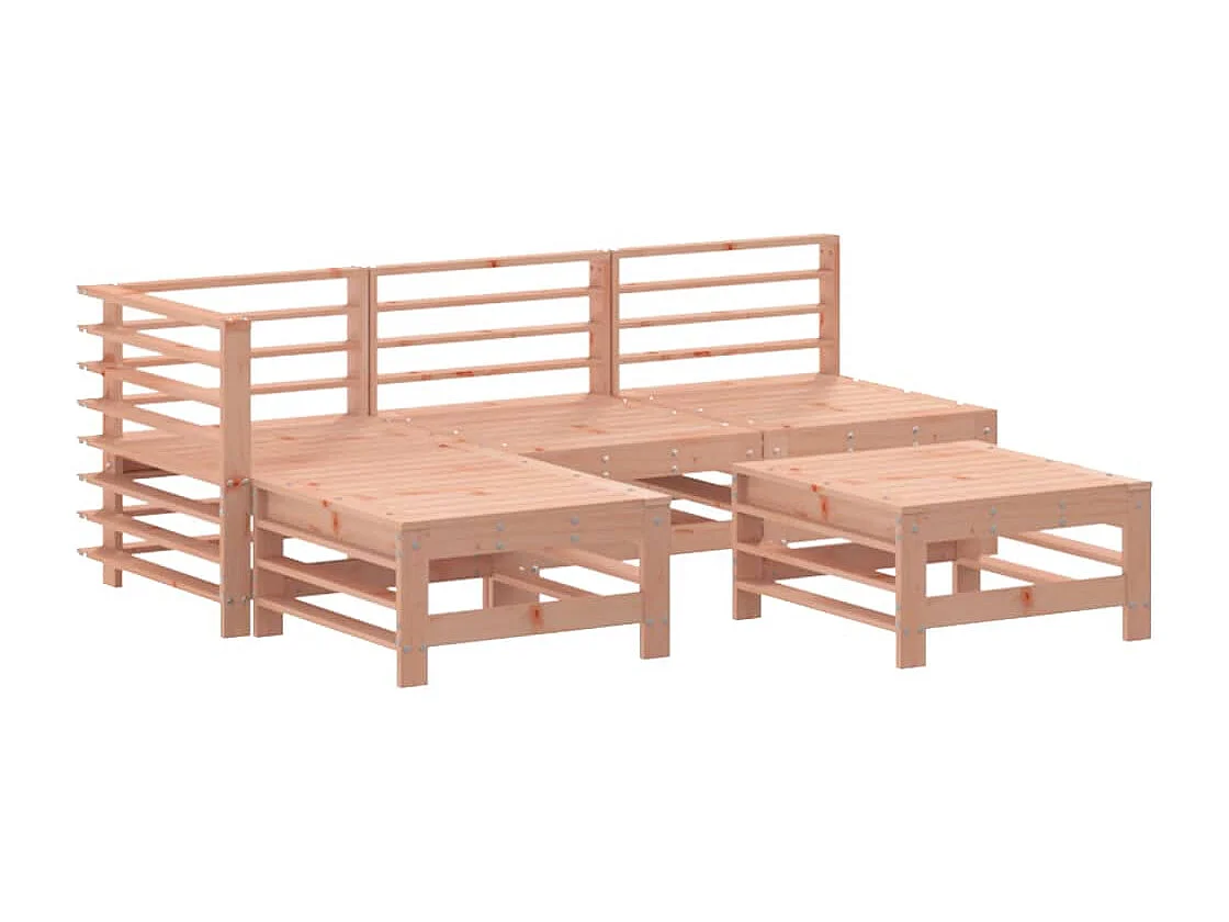 5-tlg. Garten-Lounge-Set Massivholz Douglasie