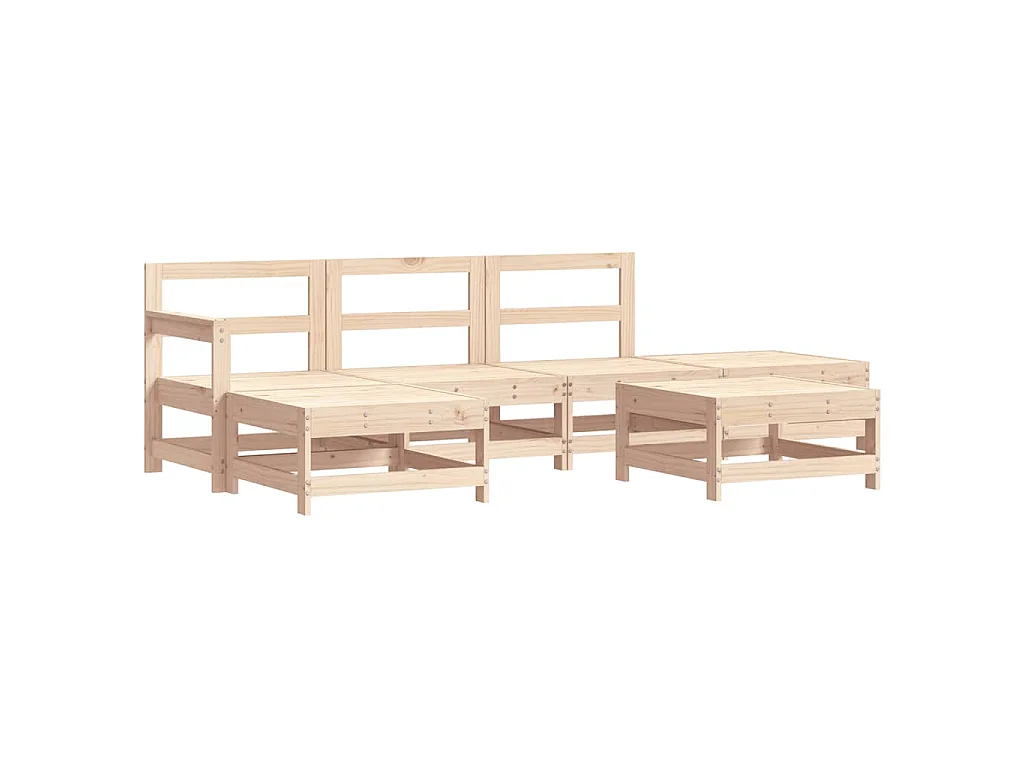 6 pcs conjunto lounge de jardim pinho maciço