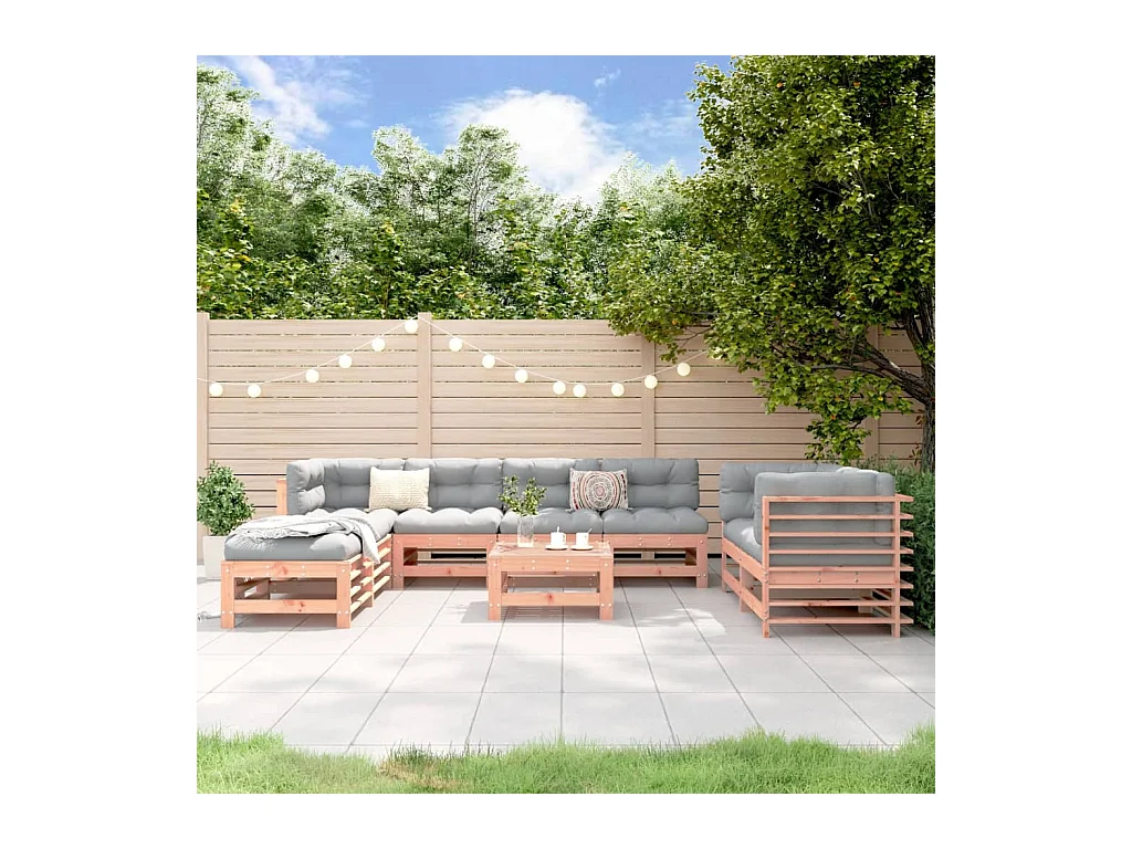 Salon de jardin 9 pcs bois massif douglas