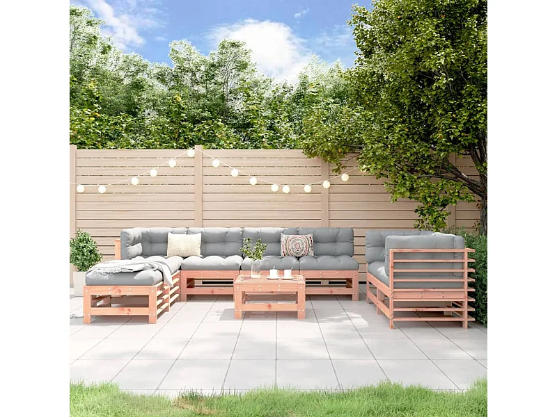 Salon de jardin 9 pcs bois massif douglas