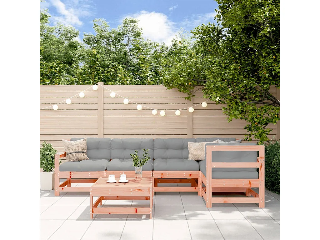 Salon de jardin 6 pcs bois massif douglas