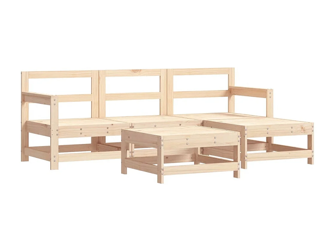 5-delige Loungeset massief grenenhout