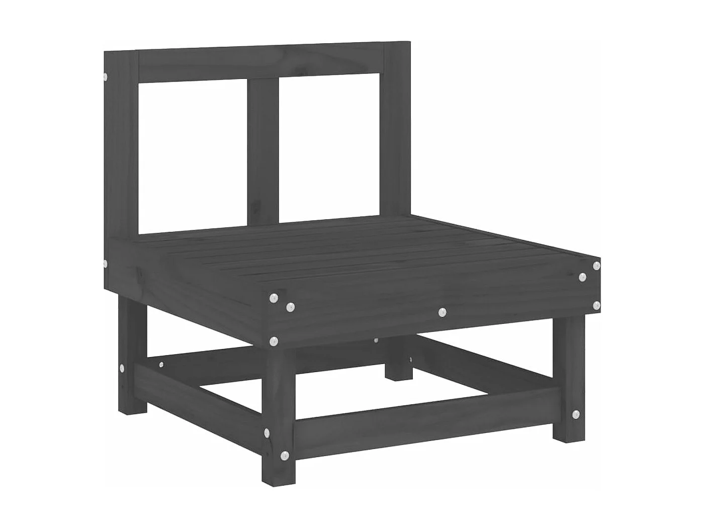 Set Salotto da Giardino 6 pz Grigio in Legno Massello di Pino