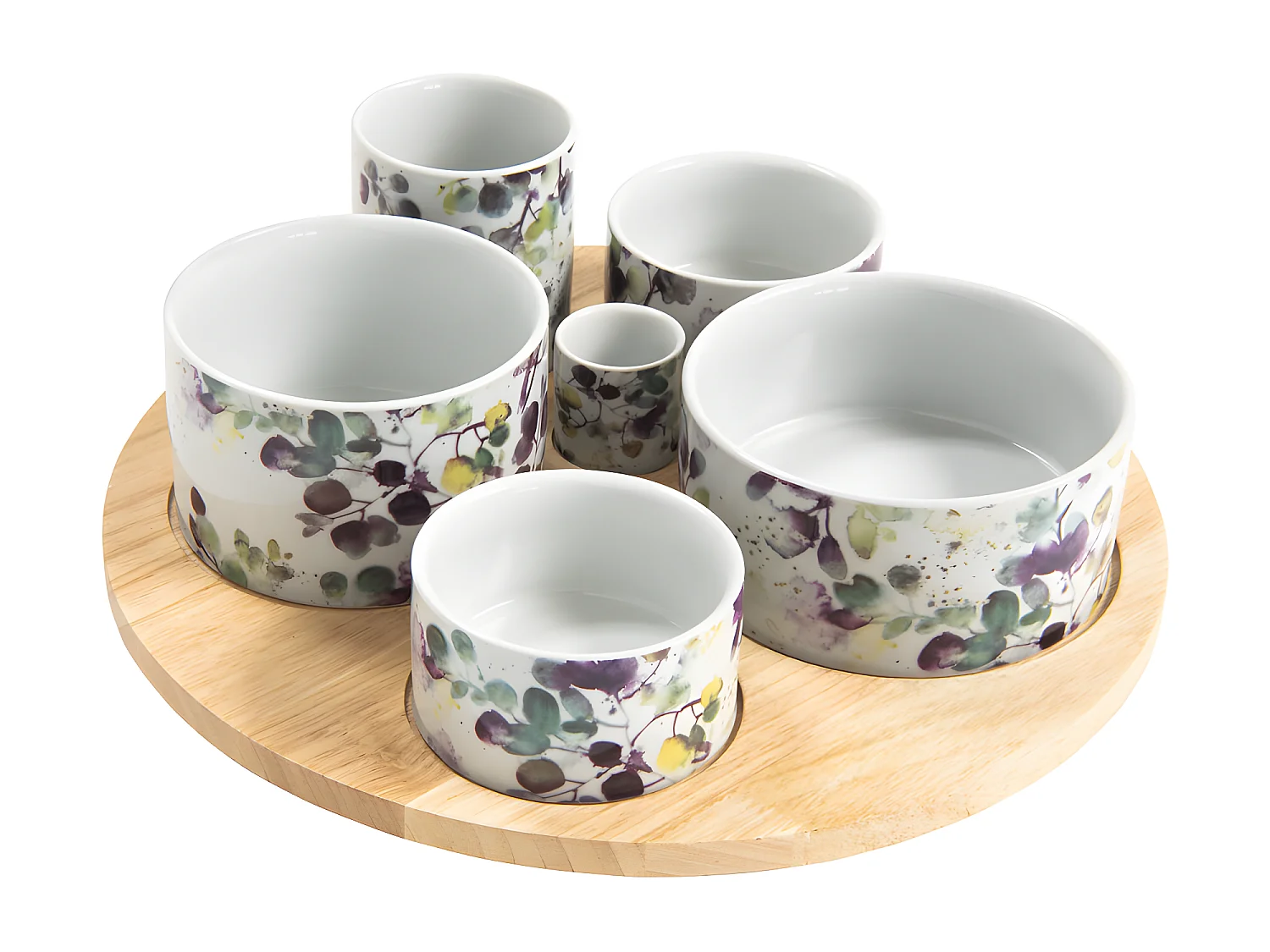 Service apéritif tournant Garden en porcelaine