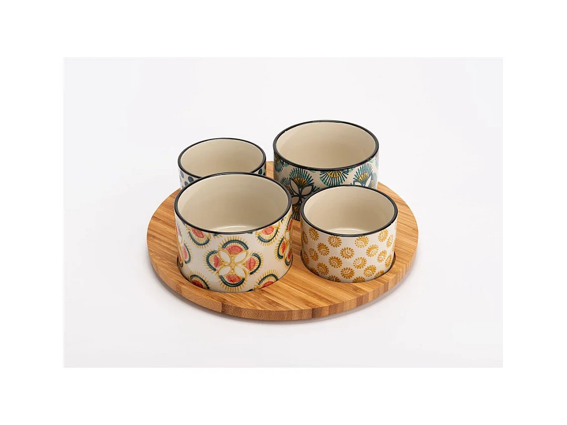 Vassoio da aperitivo con 4 ciotole Imany