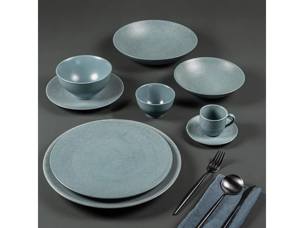 Service d'assiettes Vésuvio bleu 12 pièces