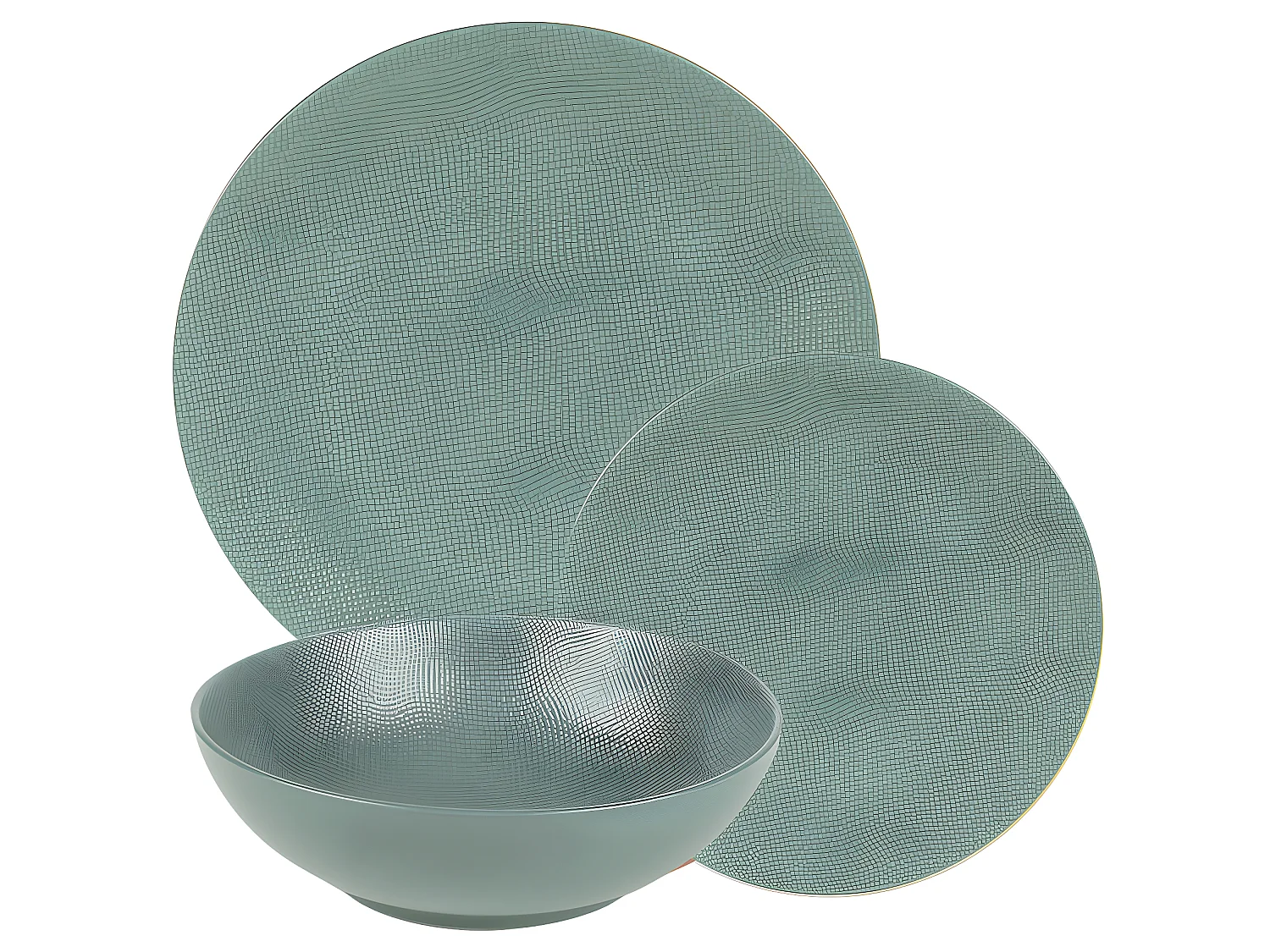 Service d'assiettes Vésuvio bleu 12 pièces