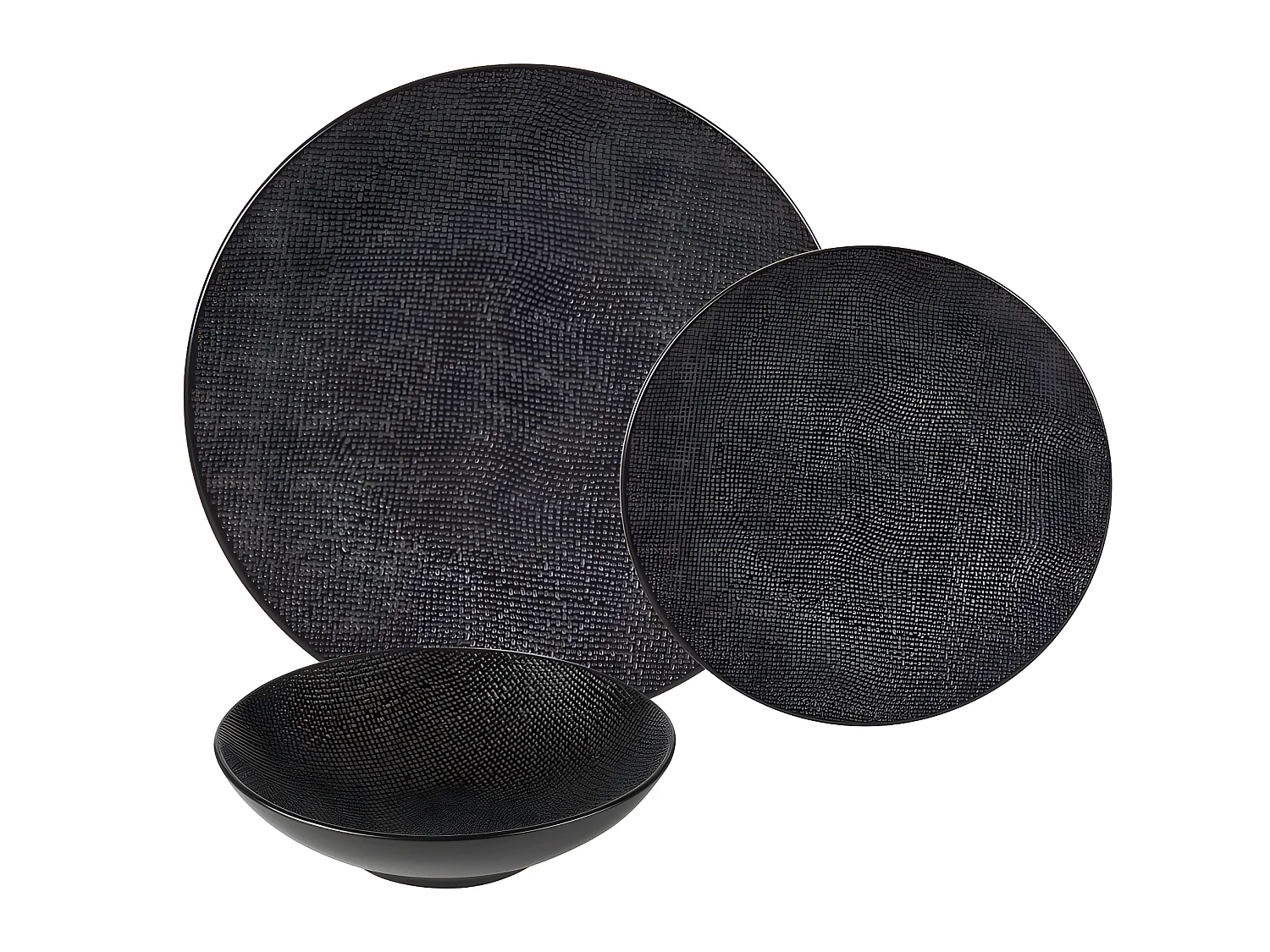 Service d'assiettes Vésuvio noir 18 pièces