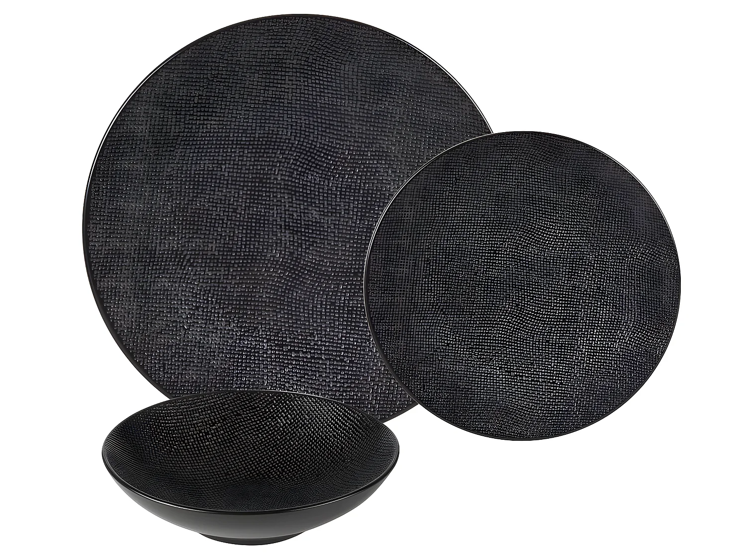 Service d'assiettes Vésuvio noir 18 pièces