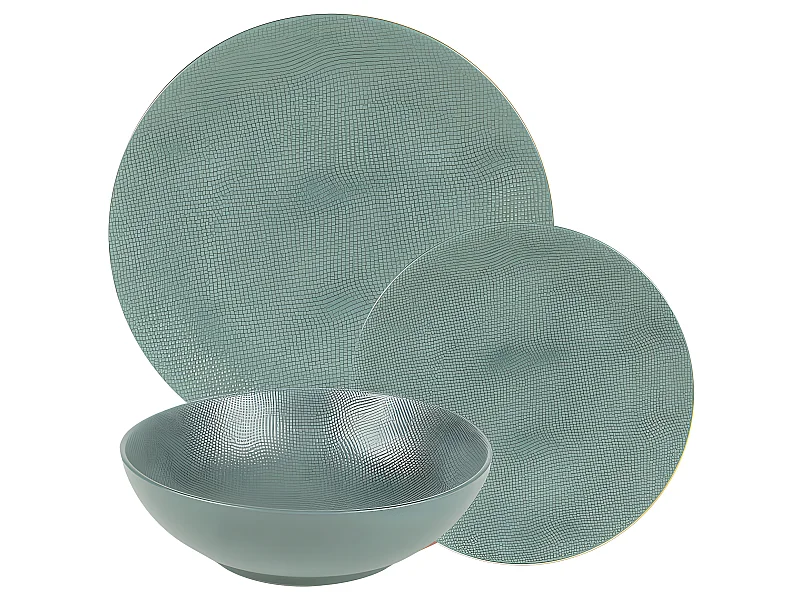 Service d'assiettes Vésuvio bleu 18 pièces