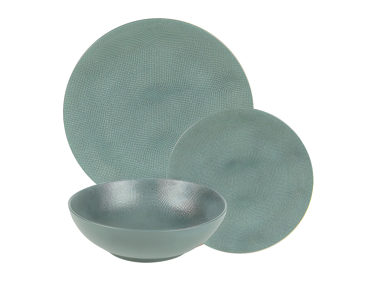 Service d'assiettes Vésuvio bleu 18 pièces