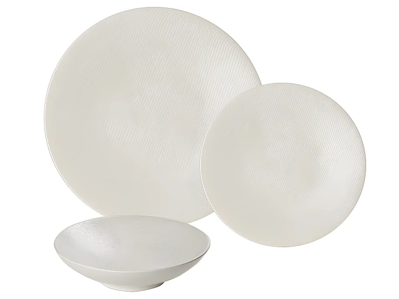 Service d'assiettes Vésuvio Blanc 12 pièces