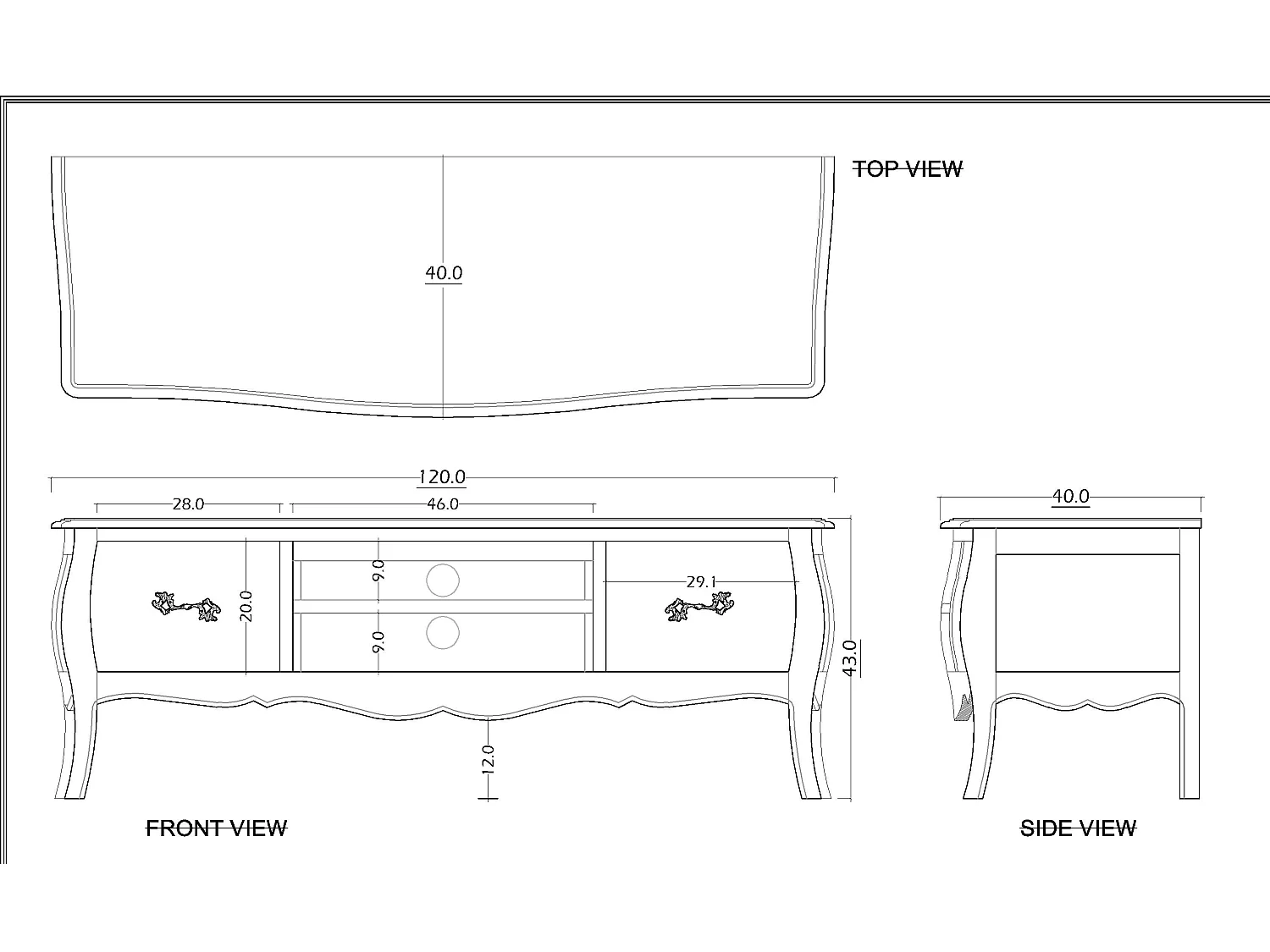 Meuble tv blanc cassé Murano