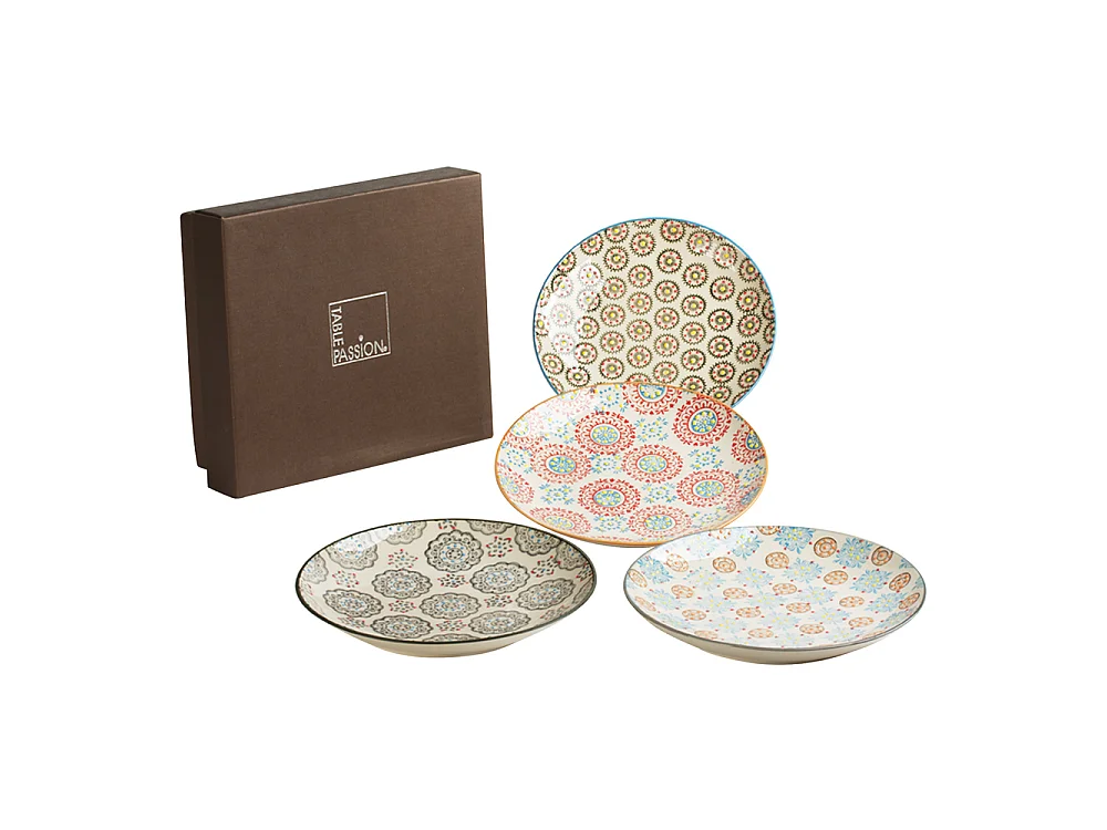 Coffret de 4 assiettes à dessert Bohème 20 cm