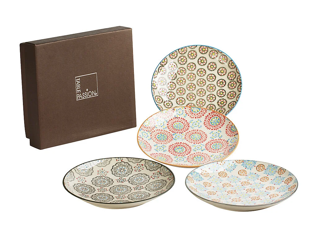 Coffret de 4 assiettes à dessert Bohème 20 cm