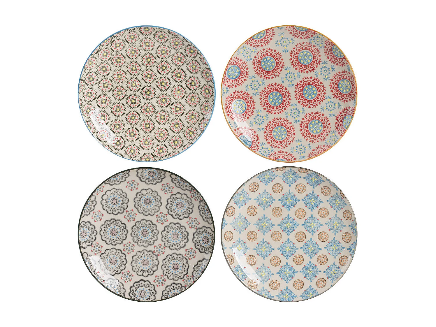 Coffret de 4 assiettes à dessert Bohème 20 cm