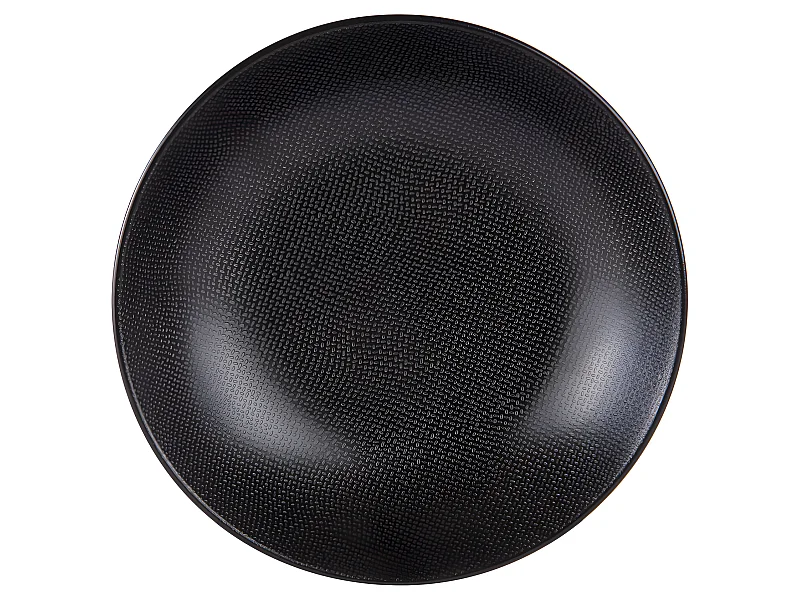 Grande assiette creuse Vesuvio noir 25 cm (lot de 6)