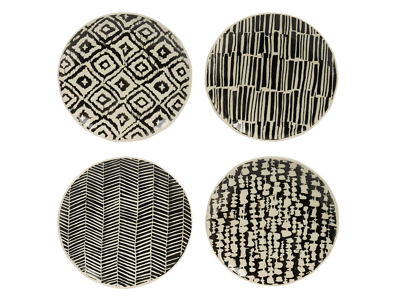 Coffret de 4 assiettes à dessert Blacksign 22 cm