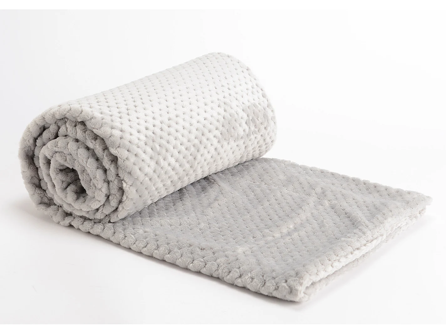 Plaid damier 130x170 gris clair