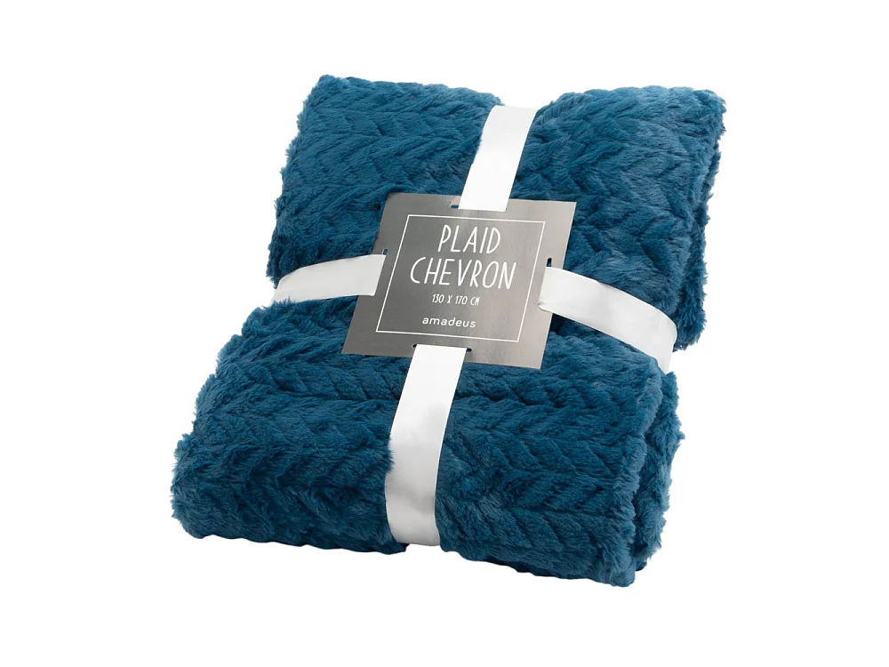 Plaid Chevron bleu nuit 130x170 cm