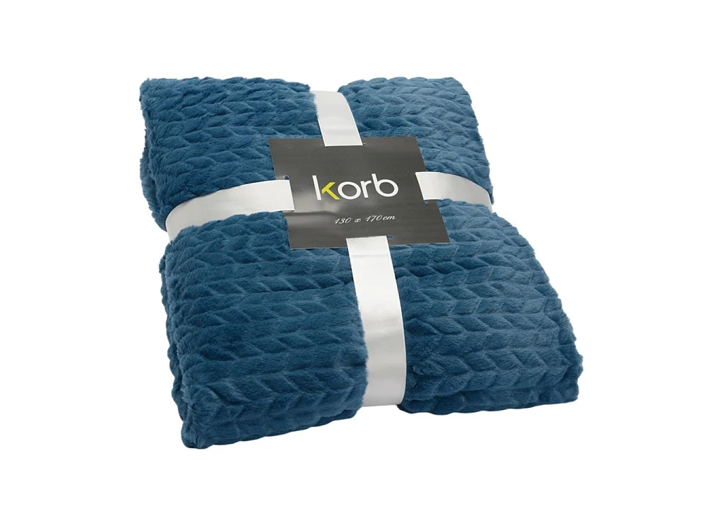 Plaid Chevron bleu nuit 130x170 cm