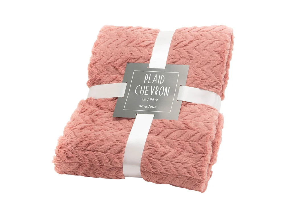 Plaid Chevron rose 130x170 cm