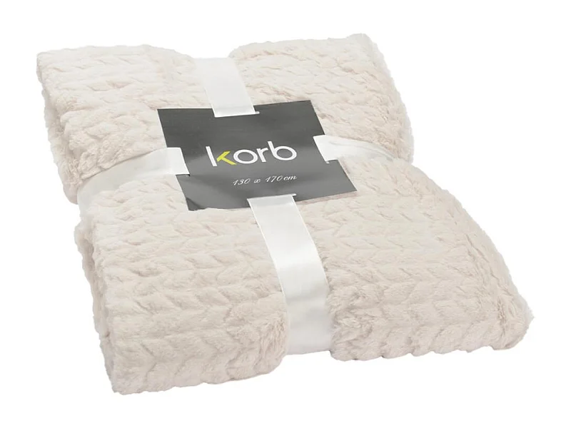 Plaid chevron 130x170 crème