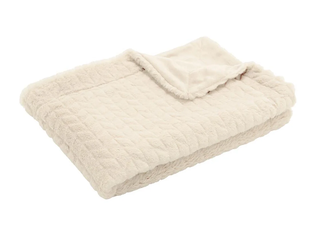 Plaid chevron 130x170 crème