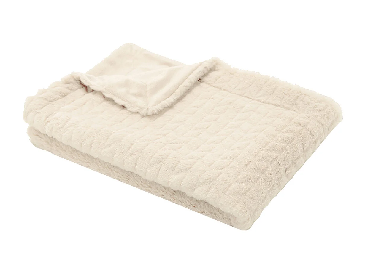 Plaid chevron 130x170 crème