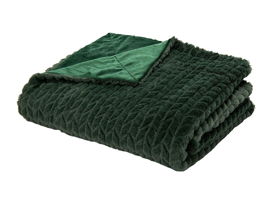 Plaid Chevron vert 130 cm x 170 cm
