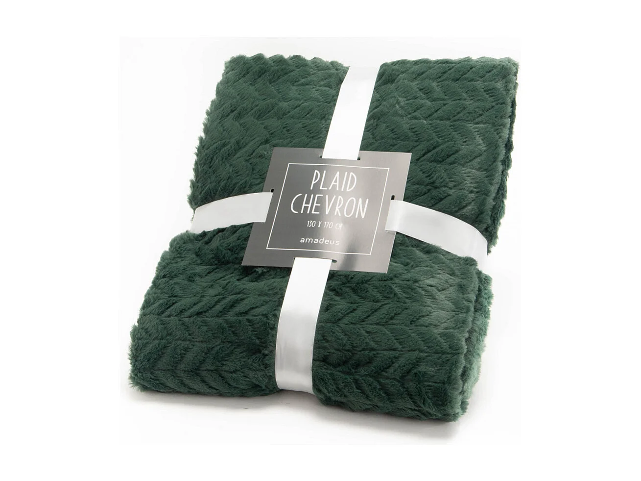 Plaid Chevron vert 130 cm x 170 cm