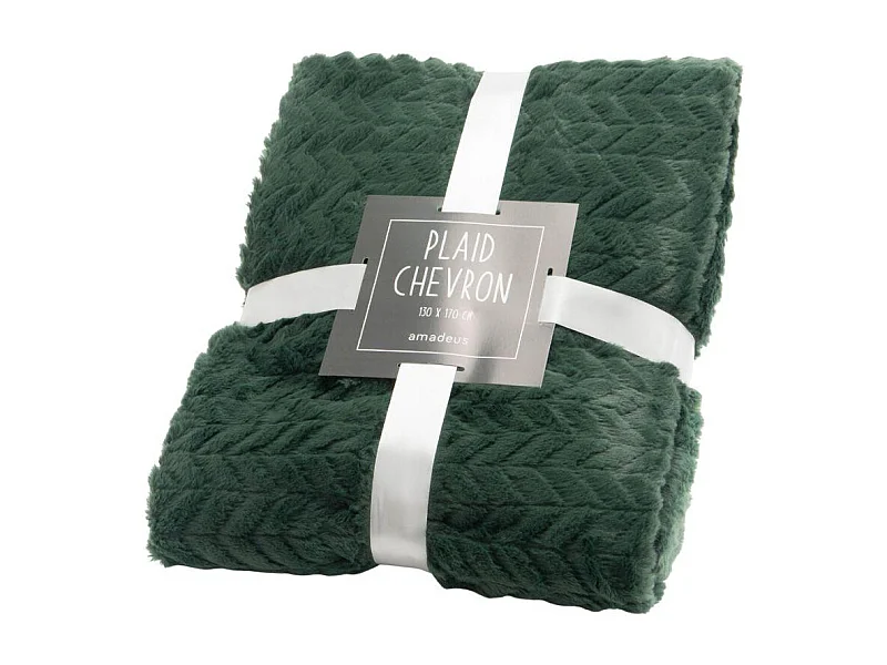 Plaid Chevron vert 130 cm x 170 cm