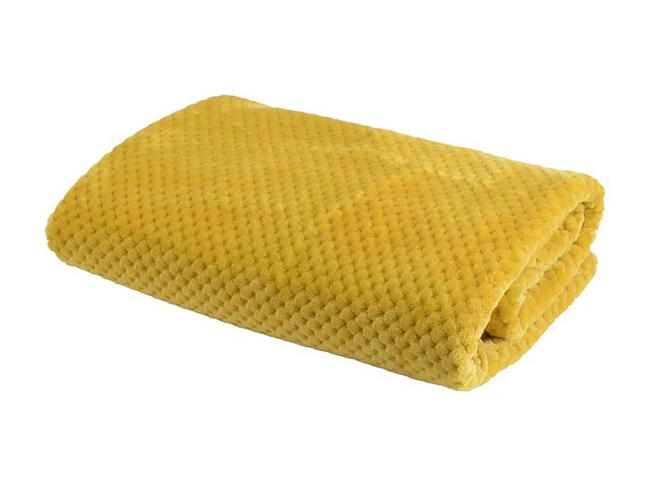 Plaid damier 130x170 moutarde