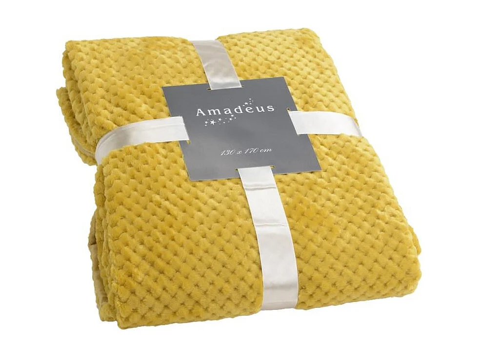 Plaid damier 130x170 moutarde