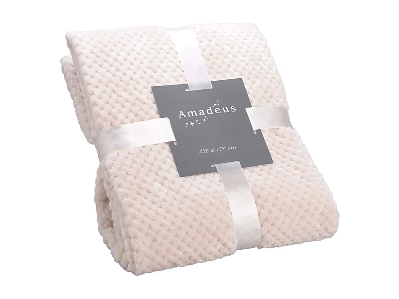 Plaid damier 130x170 crème